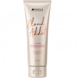 Rausvo rožinio atspalvio šampūnas šviesiems plaukams Indola Blond Addict PinkRose Shampoo 250ml