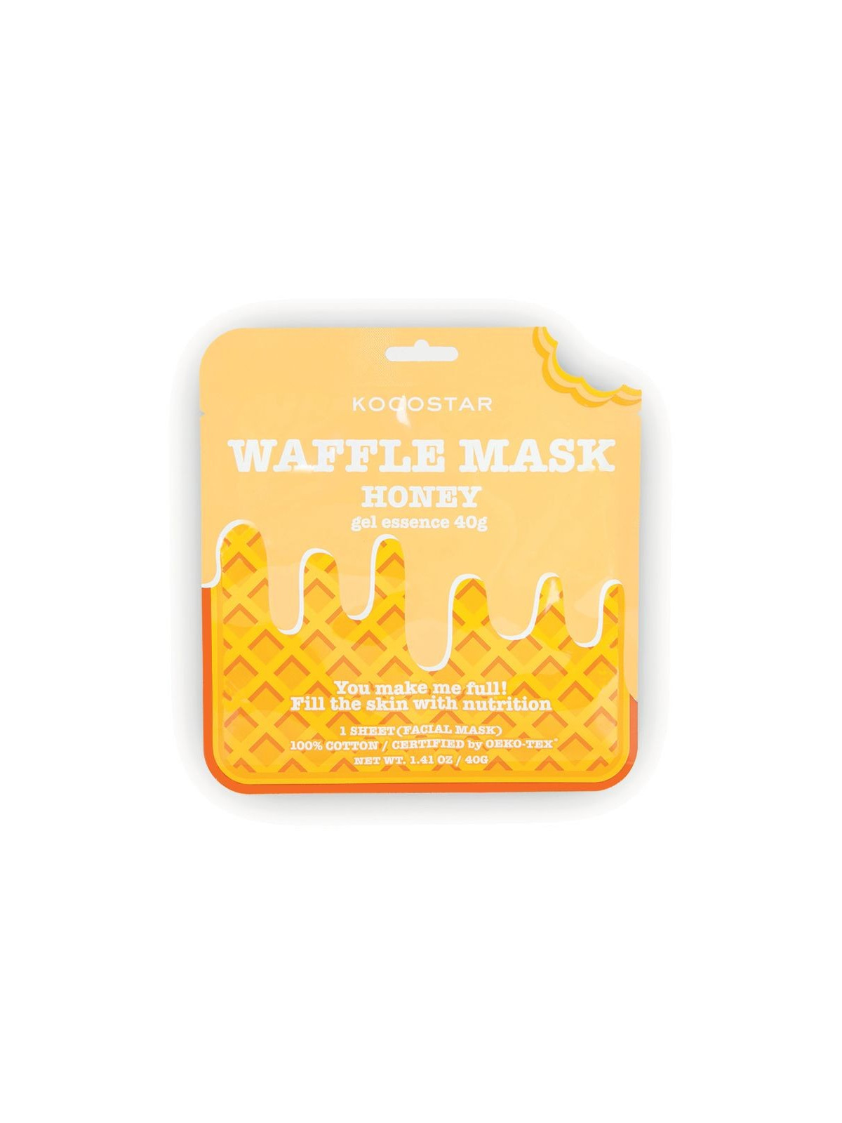 Veido kaukė sausai odai Kocostar Waffle mask Honey 1vnt.