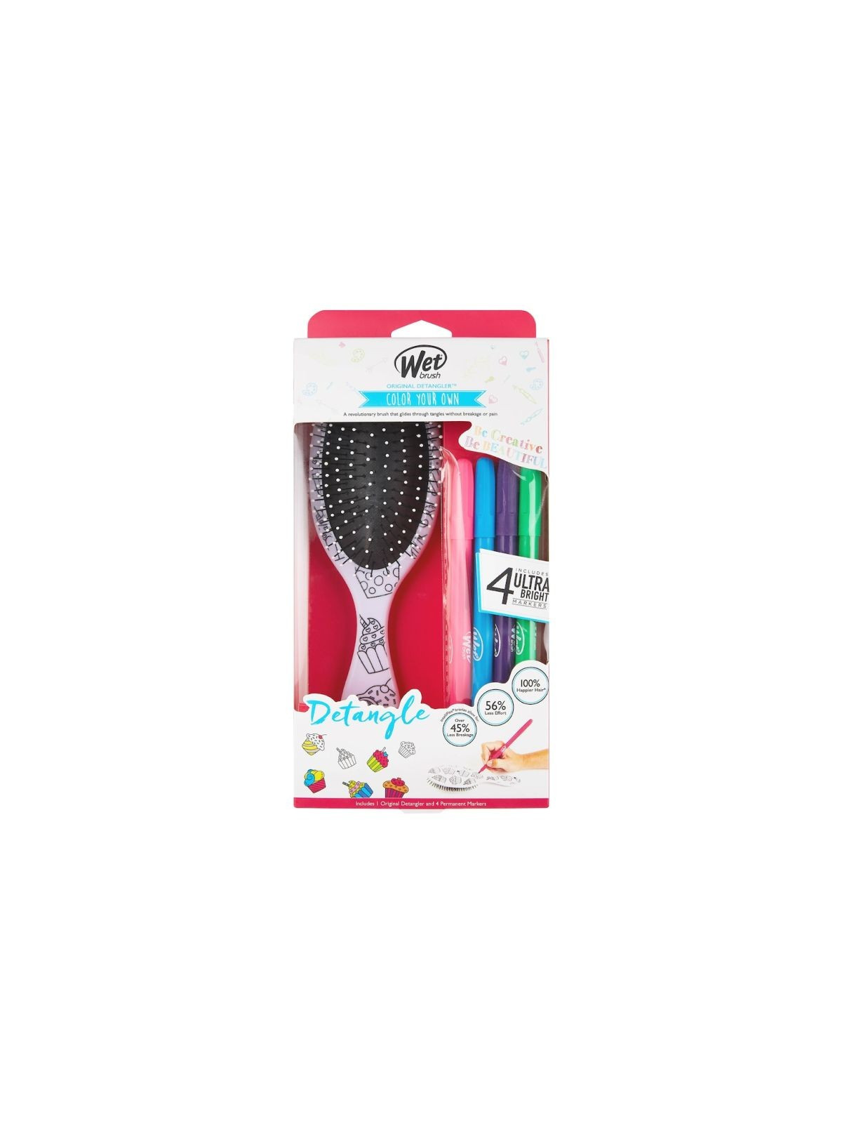 Ovalus šepetys su flomasteriais Wet Brush Color Your Own Cupcake