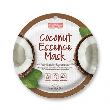 Veido kaukė su kokosų ekstraktu Purederm Coconut Essence Mask 18g