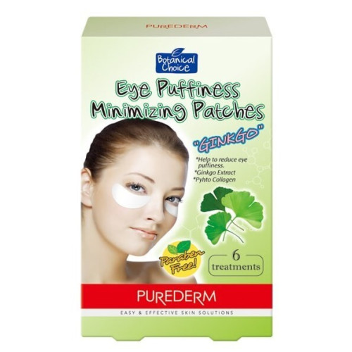 Paakių patinimą mažinanti kaukė Purederm Eye Puffiness Minimizing Patches Ginkgo 6vnt