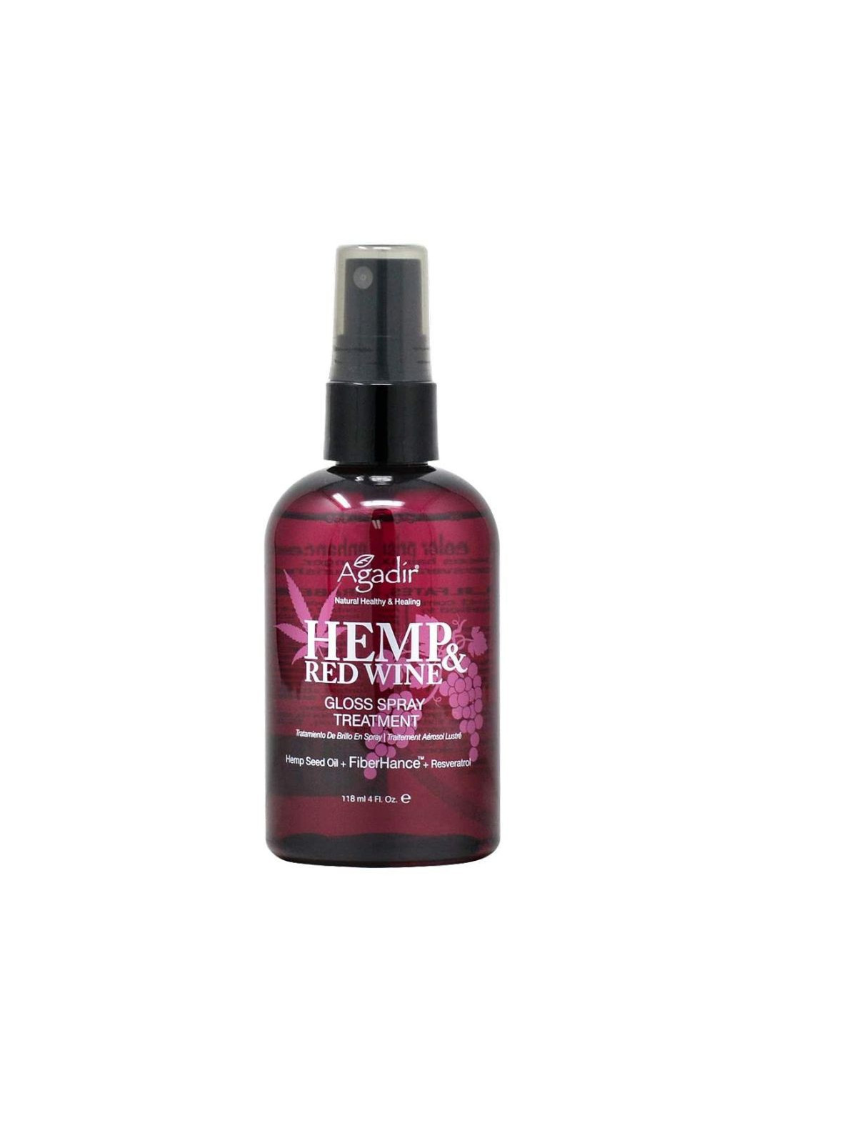 Žvilgesį plaukams suteikiantis purškiklis Agadir Hemp and Wine Gloss Spray Treatment 118ml
