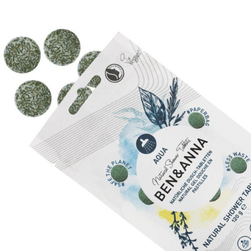 Dušo želės tabletės Ben&Anna Natural Shower Tablets Aqua 120g