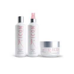Plaukus stiprinantis rinkinys  ICON CURE šampūnas, kondicionierius, purškiklis