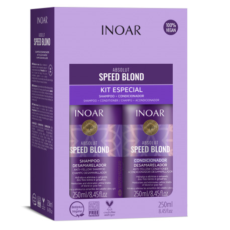Priemonių rinkinys šviesiems plaukams INOAR Speed Blond Duo Kit 2x250ml