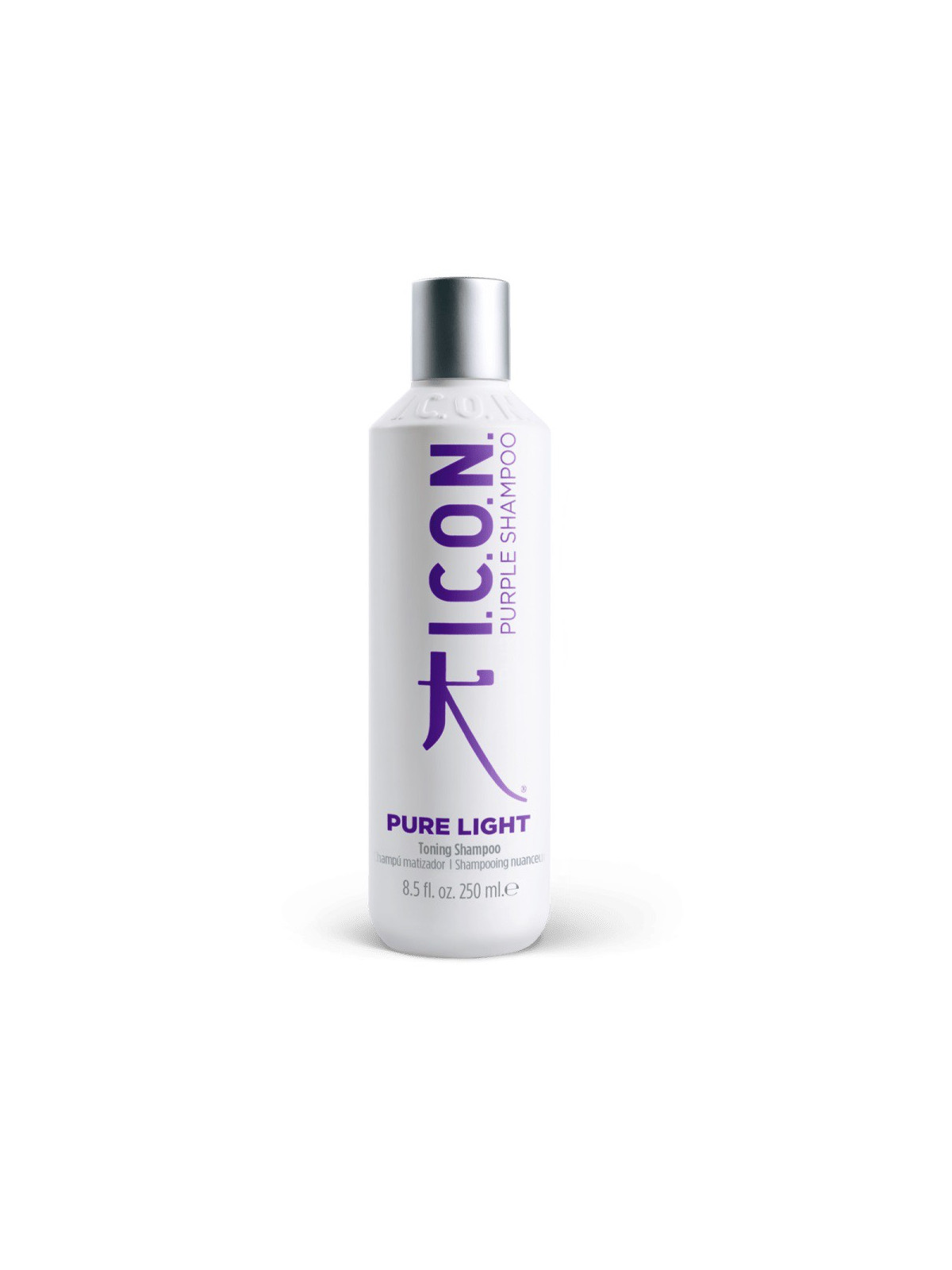 Šampūnas šalinantis nepageidaujamą gelsvą atspalvį iš plaukų ICON Purple Shampoo 250ml