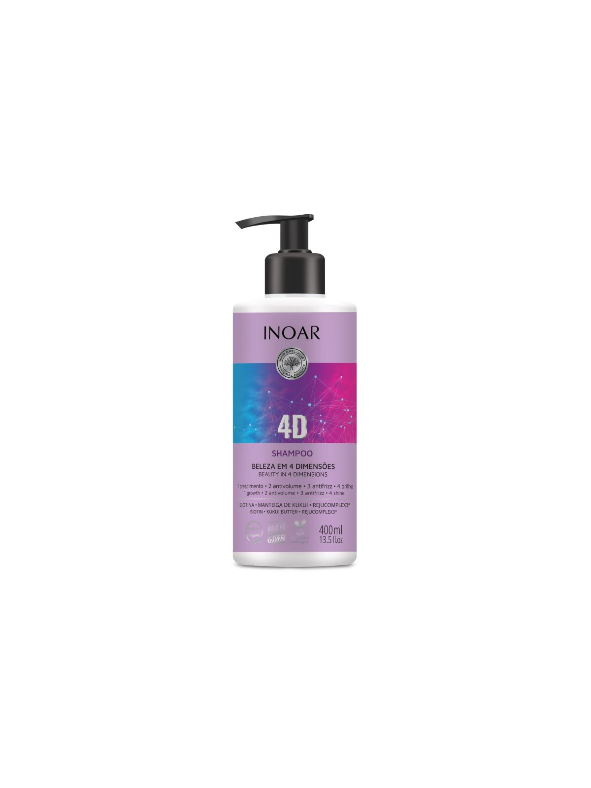 4 dimensijų šampūnas  INOAR 4D Shampoo 400 ml