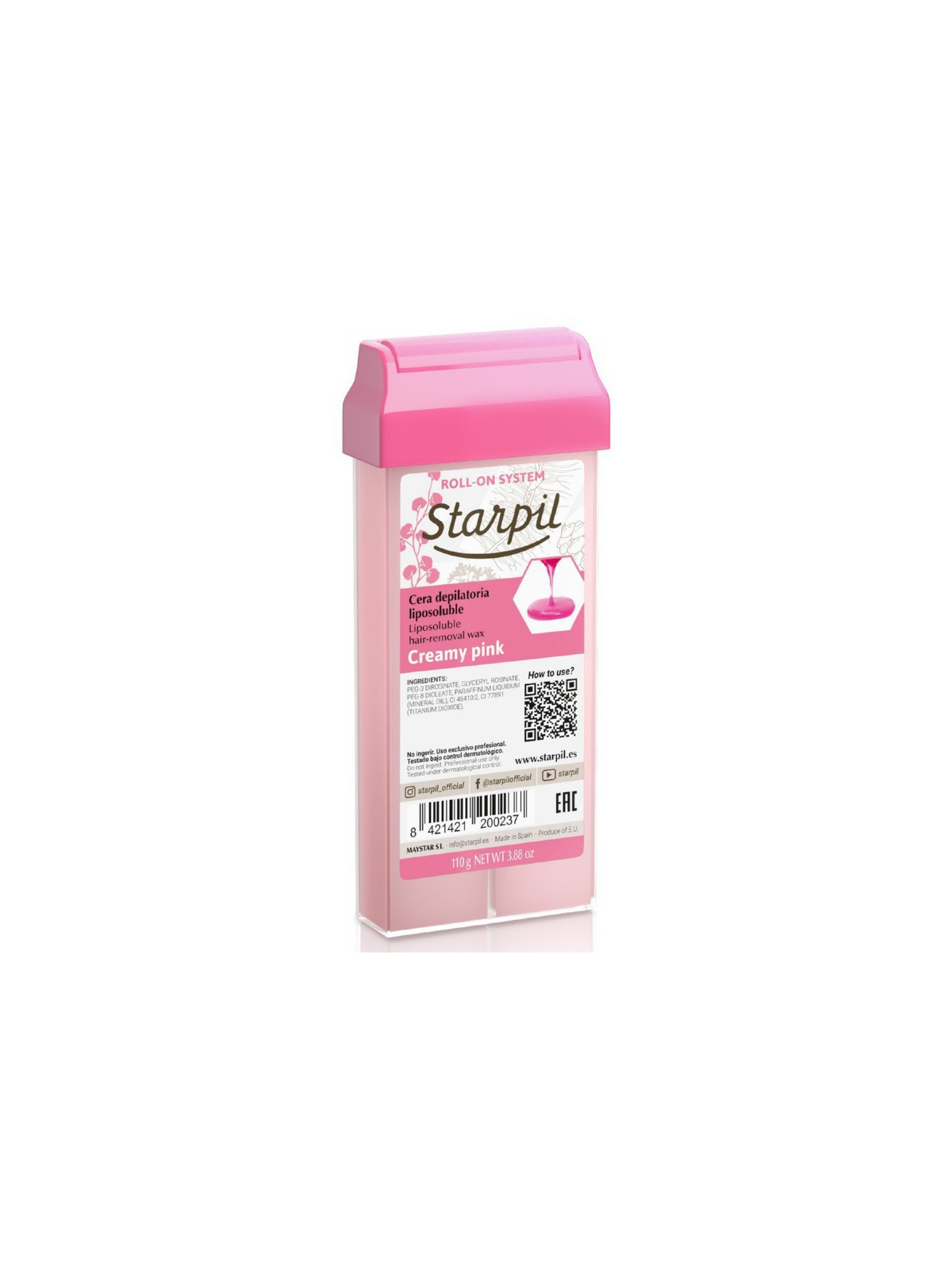 Vaškas kasetėje Starpil Roll-On Creamy Pink, kreminis, rausvas 110 g