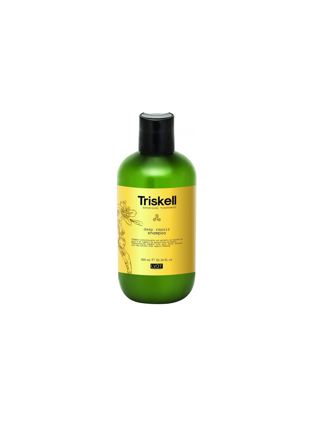 Giliai atkuriantis šampūnas su hialurono rūgštimi Triskell Botanical Treatment Deep Repair Shampoo 300ml