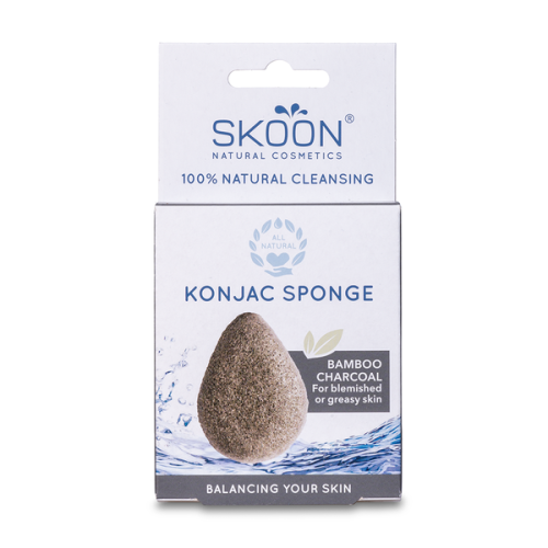 Kempinėlė veidui su aktyvinta anglimi SKOON Konjac Bamboo Charcoal 1vnt