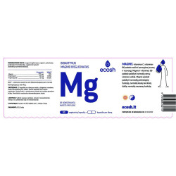 Maisto papildas Bioaktyvus Magnis su vitaminais C ir B6, ECOSH 90 kaps.