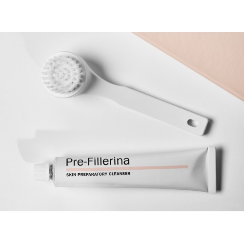 Kreminio odos prausiklio ir šepetėlio rinkinys  PRE-FILLERINA Cleanser 50ml
