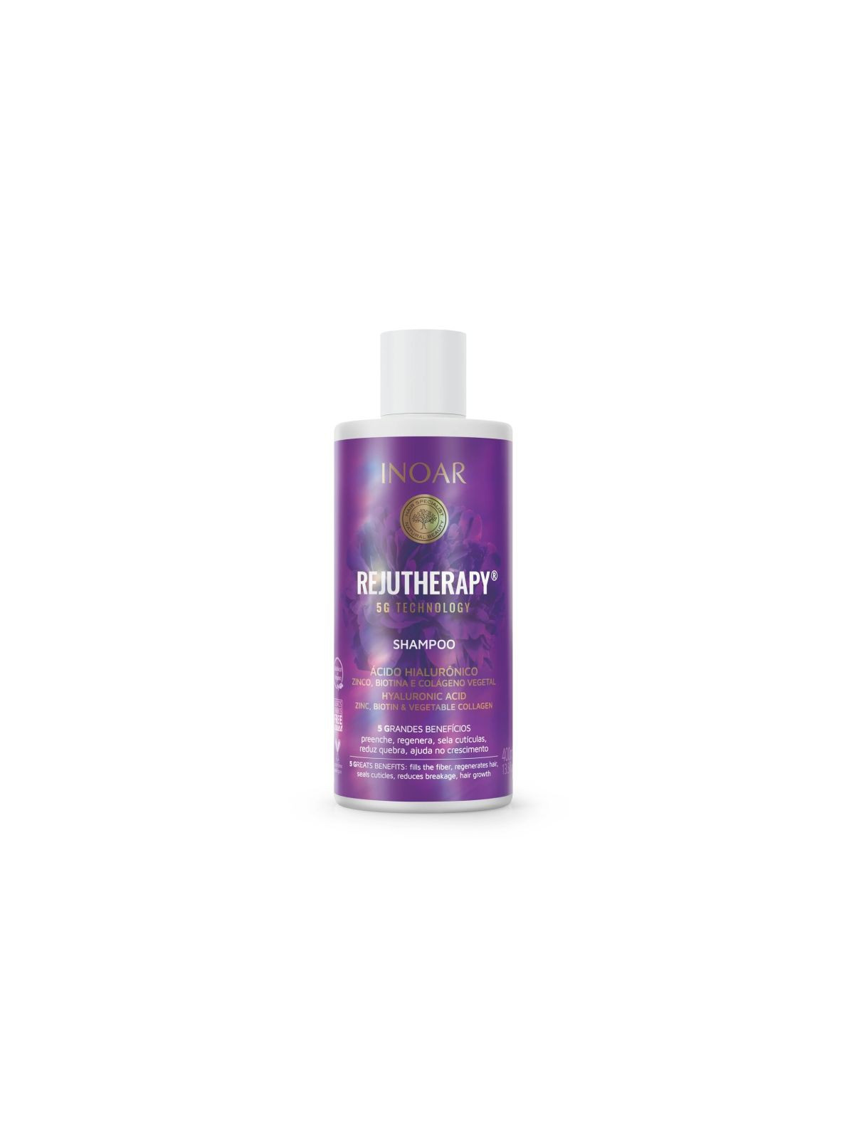 Regeneruojantis šampūnas ypač pažeistiems plaukams INOAR Rejutherapy Shampoo 400ml