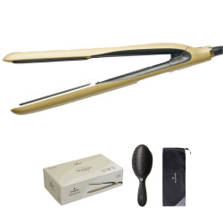 Riboto leidimo plaukų tiesinimo rinkinys HH Simonsen TRUE DIVINITY MK2 Popping Champagne SS22 + Brush