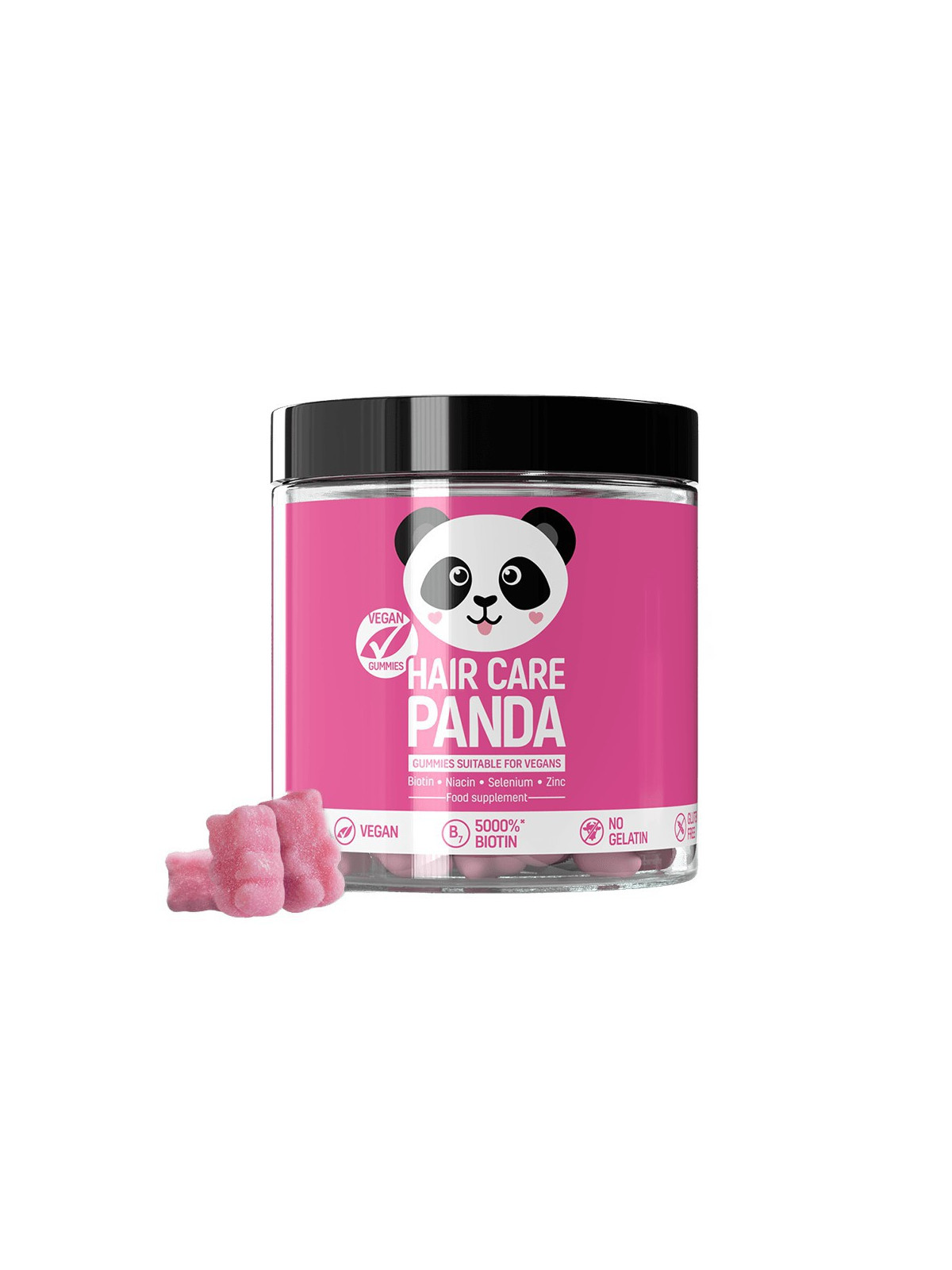 Maisto papildas plaukų priežiūrai Hair Care Panda 60 guminukų