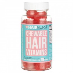 Maisto papildas plaukams, braškių ir juodųjų serbentų skonio Hairburst Chewable Hair Vitamins 60 guminukų