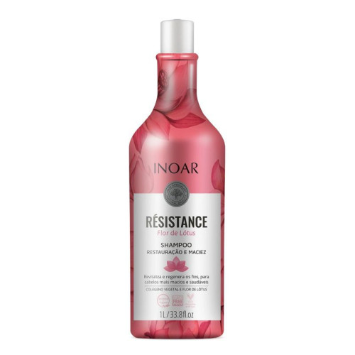 Regeneruojantis ir blizgesio suteikiantis šampūnas INOAR Resistance Flor de Lotus Shampoo 250ml