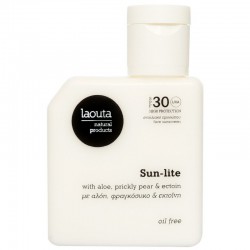 Drėkinamasis, švytėjimo veido odai suteikiantis kremas nuo saulės Laouta Sun Lite Pearl Oil Free Face Sunscreen SPF 30 50 ml