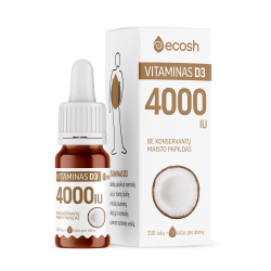 Ecosh Vitaminas D3 su kokosų aliejumi ECOSH 1200TV 10 ml