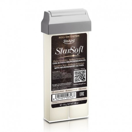 Depiliacinis vaškas kasetėje ypač jautriai odai Starpil StarSoft Roll On System 110 g.