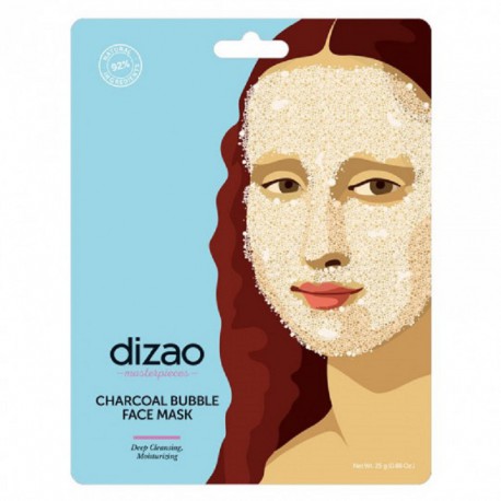Putojanti kaukė veidui su deguonimi ir aktyvinta anglimi DIZAO MASTERPIECES Charcoal Bubble Face Mask 25 g