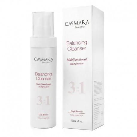 Prausiklis su gojų uogų ekstraktu, visų tipų odai Casmara Cleanser Balancing Skin 3 in 1, 150 ml