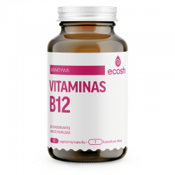 Bioaktyvus vitaminas B12 ECOSH 1200µg, 90 kapsulių