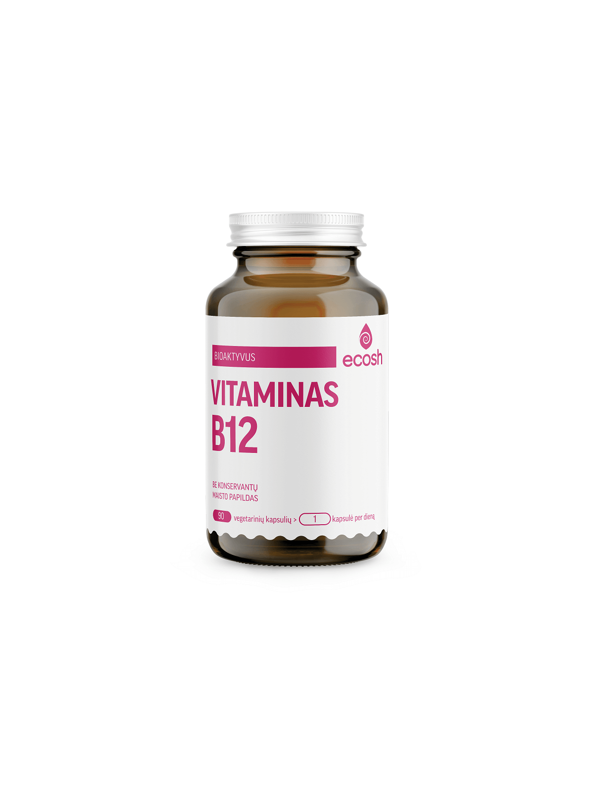 Bioaktyvus vitaminas B12 ECOSH 1200µg, 90 kapsulių