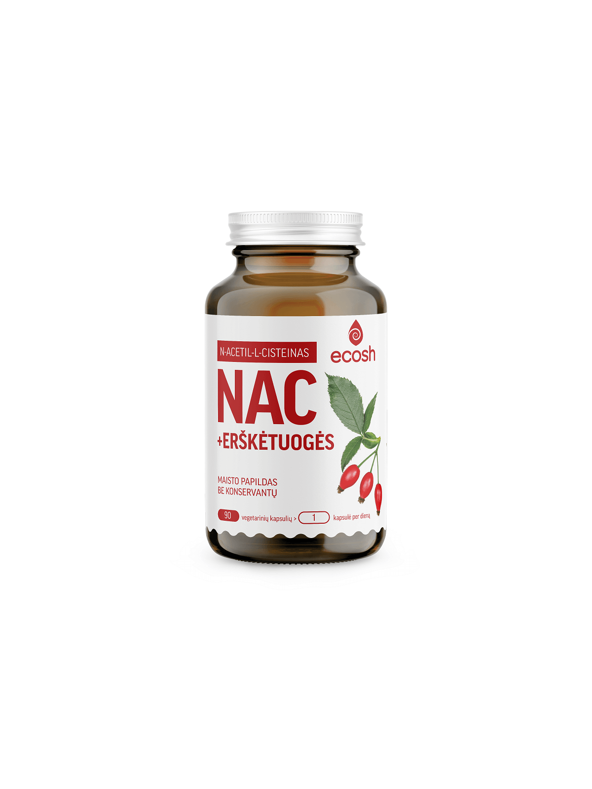 Maisto papildas NAC su erškėtuogėmis ECOSH 90 kapsulių