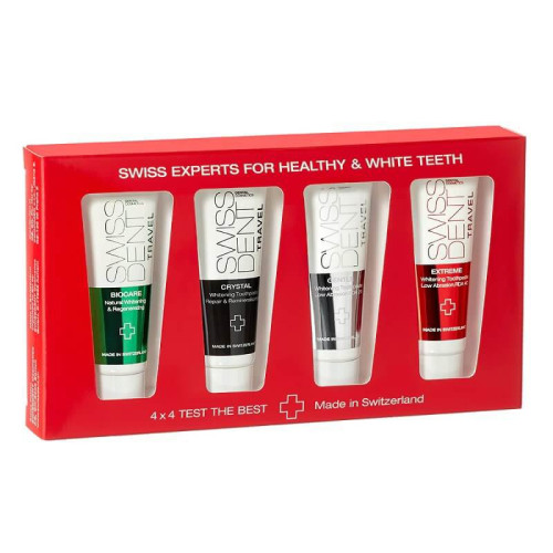 Kelioninis dantų pastų rinkinukas SWISSDENT 4x10ml