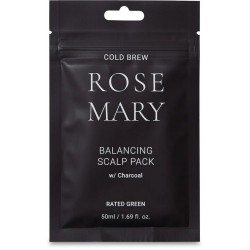 Atkuriamoji plaukų kaukė riebiems plaukams RATED GREEN Cold Brew Rosemary Balancing Scalp Pack w/ Charcoal 50 ml