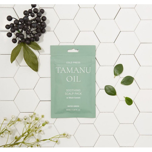 Raminanti plaukų kaukė RATED GREEN Cold Press Tamanu Oil Soothing Scalp Pack w/ Black Currant 50 ml