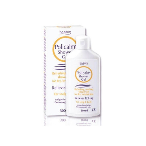 Dušo gelis sausai, sudirgusiai ir niežtinčiai odai Boderm POLICALM 300 ml