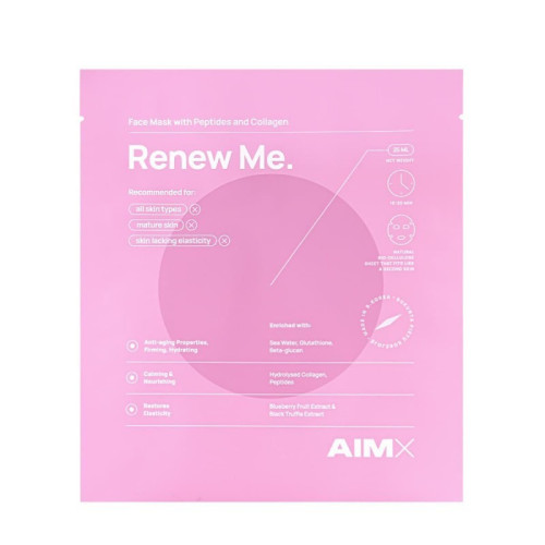 Greito poveikio  lakštinė veido kaukė su peptidais ir kolagenu AIMX Renew Me Anti-aging 25 ml