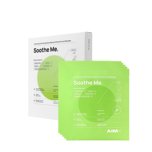Greito poveikio raminanti lakštinė veido kaukė su peptidais AIMX Soothe Me 25 ml