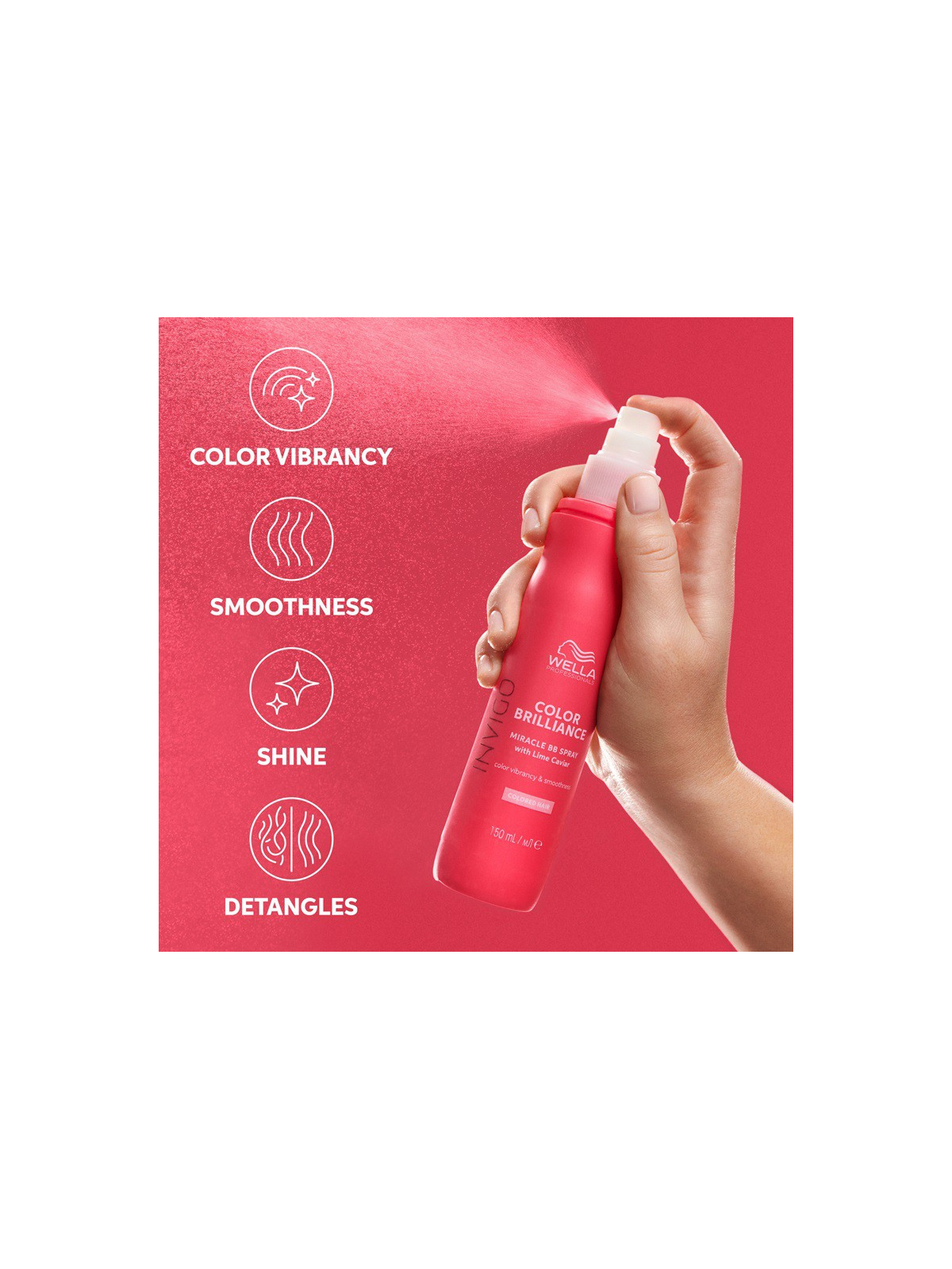 Nenuplaunama purškiamoji priemonė dažytiems plaukams Wella Professionals Invigo Color Brilliance Miracle BB Spray 150 ml