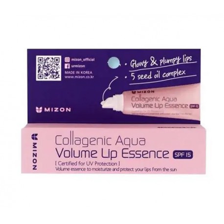 Putlinantis lūpas balzamas su kolagenu Mizon Collagenic Aqua Volume Lip Essence SPF 15 10 ml