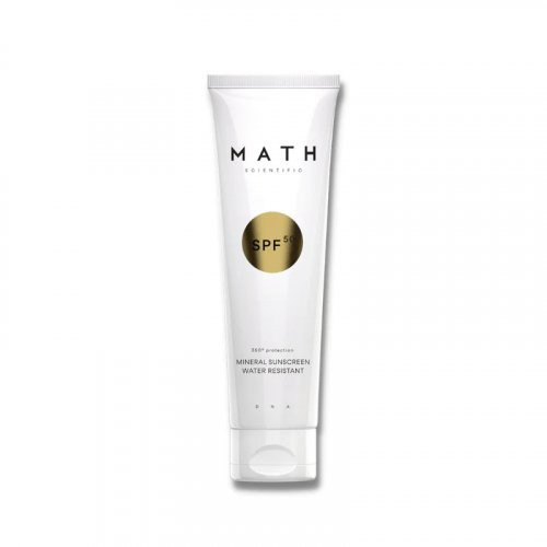 Math Scientific Mineral Sunscreen Water Resistant SPF50 Mineralinis losjonas nuo saulės