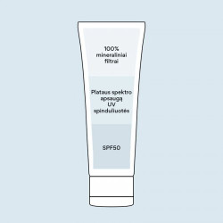 Math Scientific Mineral Sunscreen Water Resistant SPF50 Mineralinis losjonas nuo saulės