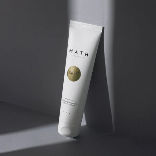 Math Scientific Mineral Sunscreen Water Resistant SPF50 Mineralinis losjonas nuo saulės