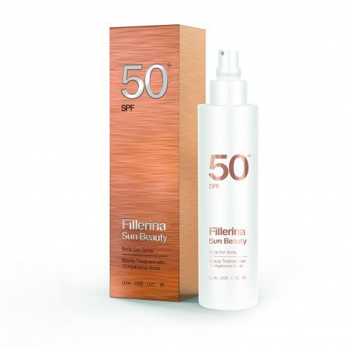 Fillerina Kūno purškiamas kremas nuo saulės SPF 50+ su Fillerina® 12 hialurono rūgščių molekulėmis Sun Beauty