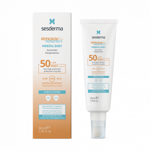 Sesderma Apsauginis kremas nuo saulės vaikams SPF50 Repaskin Pediatrics Mineral Baby SPF50