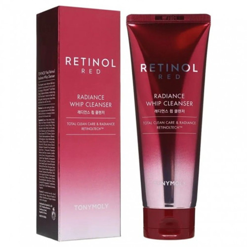 TONYMOLY Valomasis veido losjonas su retinoliu brandžiai odai Red Retinol Radiance Whip Cleanser