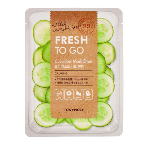 TONYMOLY Lakštinė veido kaukė su agurkų ekstraktu Fresh To Go Cucumber Mask Sheet