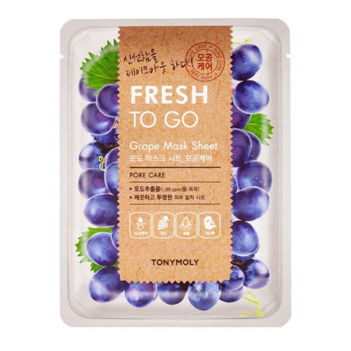 TONYMOLY Lakštinė veido kaukė su vynuogių ekstraktu Fresh To Go Grape Mask Sheet