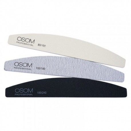 OSOM Professional Dildžių nagams rinkinys Emery Half Moon Shape Nail Files Kit