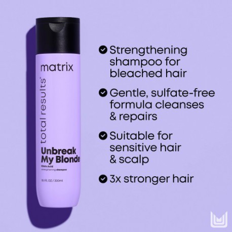 Matrix Plaukus stiprinantis šampūnas šviesintiems plaukams Unbreak My Blonde Citric Acid Strenghtening Shampoo