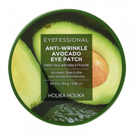 Holika Holika Paakių padeliai brandžiai odai Eyefessional Anti-Wrinkle Avocado Eye Patch