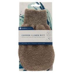 Hydrea London Šveičiamoji lininė pirštinė Exfoliating Linen Mitt with Copper