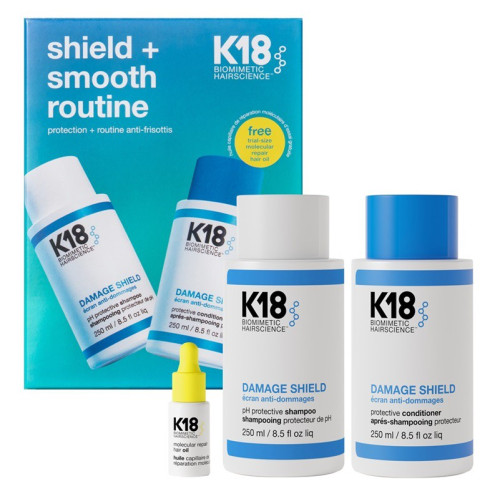 K18 Plaukų priežiūros priemonių rinkinys Shield+Smooth Routine Kit